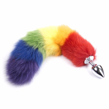 Colorful Metal Butt Plug Insert Stopper Fetish Fox Tail Anal Plug Sex toys For Women Man Gay Sex Shop